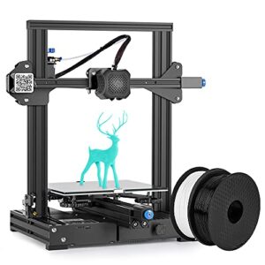 Creality Ender 3 V2 3D Printer with 1KG White PLA Filament and PLA Filament Black Silent Motherboard MeanWell Power Supply