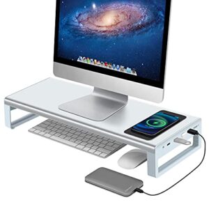Vaydeer Monitor Stand with Wireless Charging and 4 USB 3.0 Ports