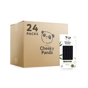 The Cheeky Panda – Bamboo Black Paper Straws | Bulk Box of 24 Packs (250 Straws per Pack