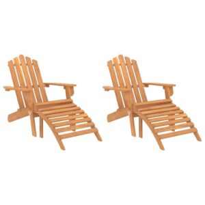 idaXL Adirondack Garden Chairs 2 Piece Solid Acacia Wood
