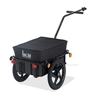 HOMCOM Bicycle Trailer Cargo Jogger Luggage Storage Stroller with Towing Bar - Black