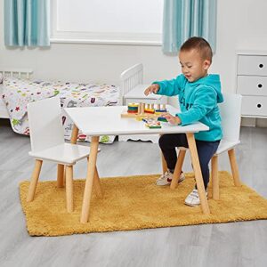 Liberty House Toys Kids White and Pinewood Table and 2 Chairs Set