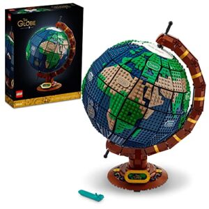 LEGO Ideas The Globe 21332 Building Set; Build-and-Display Model for Adults; Vintage-Style Spinning Earth Globe; Home Decor Gift for People with a Passion for Travel