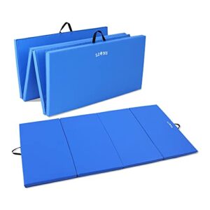 Lions Gymnastics Mat 5cm Thick - 6FT/8FT Tri Fold Exercise Crash Gymnastic Mat with Carry Strap