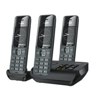 Gigaset FAMILY Plus A Trio - 3 cordless DECT phones with answering machine - elegant design - best audio with handsfree function - call protection - phone book with 200 contacts