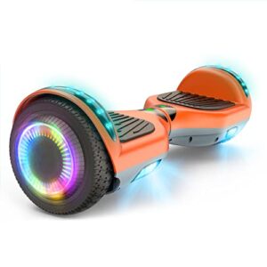 SISIGAD Hoverboard Self Balancing Scooter 6.5" Two-Wheel Self Balancing Hoverboard with Bluetooth Speaker and LED Lights Electric Scooter for Adult Kids Gif